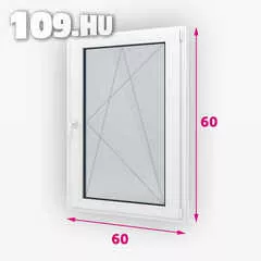 Műanyag ablak bukó-nyíló balos 60 x 60 cm