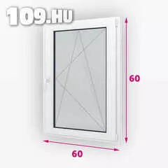 Műanyag ablak bukó-nyíló jobbos 60 x 60 cm