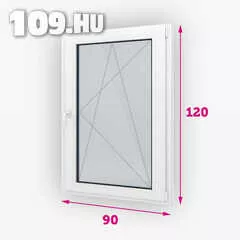 Műanyag ablak bukó-nyíló jobbos 90 x 120 cm