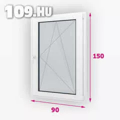Műanyag ablak bukó-nyíló jobbos 90 x 150 cm