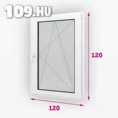 Műanyag ablak bukó-nyíló jobbos 120 x 120 cm